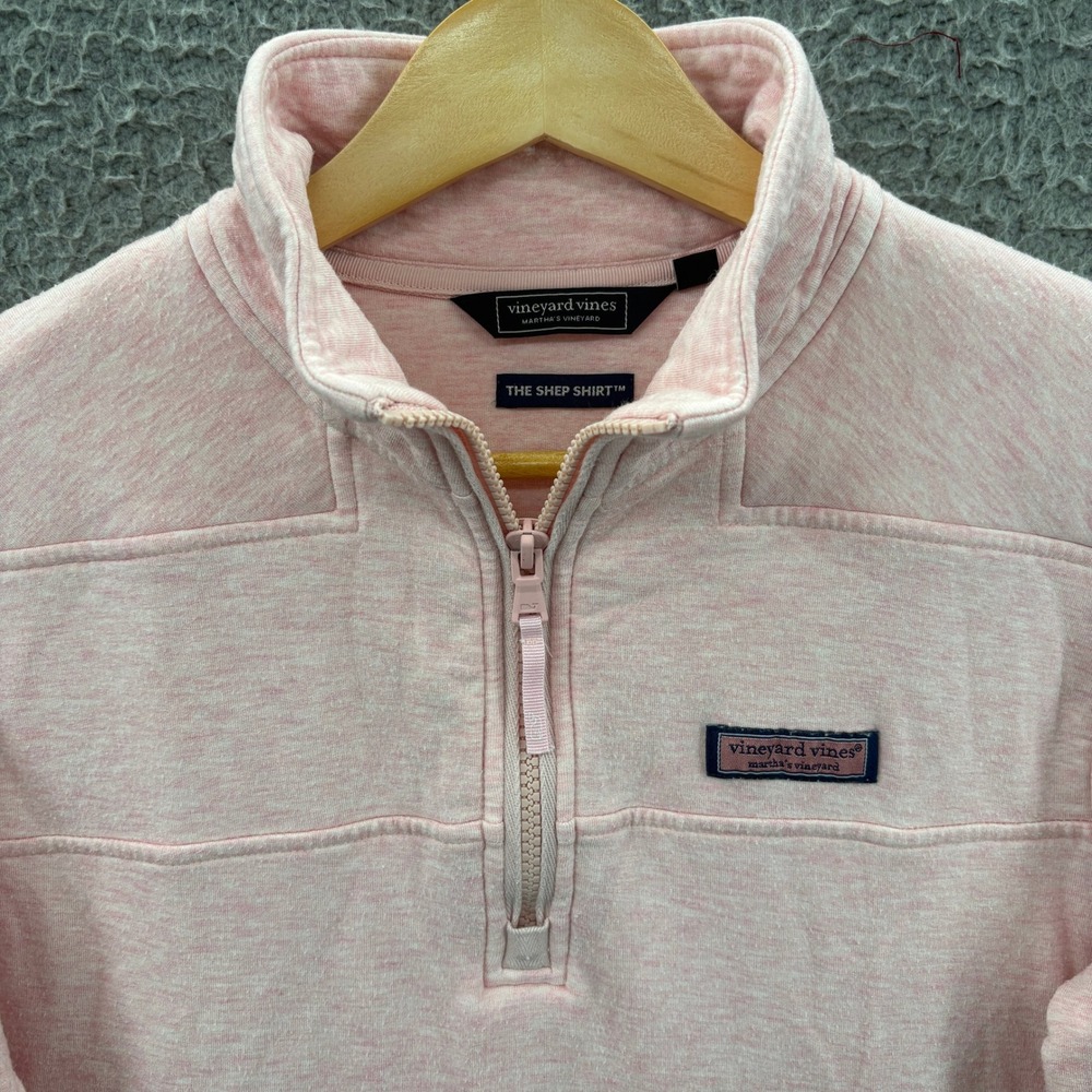 Vineyard Vines Shep Shirt Womens XS Pink Quarter Zip Pullover Thumbholes